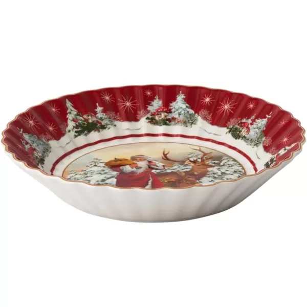 Villeroy &amp; Boch - Toy's Fantasy Bowl Large, Exchanging Gifts 25 x x 4.5 cm, Premium Porcelain, Christmas Edition, 14-8332-3631, Red