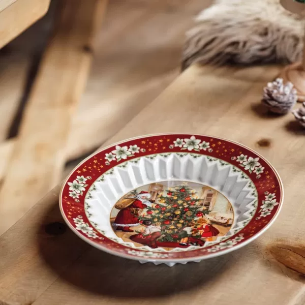 Villeroy &amp; Boch - Toy's Fantasy Bowl Large, Exchanging Gifts 25 x x 4.5 cm, Premium Porcelain, Christmas Edition, 14-8332-3631, Red