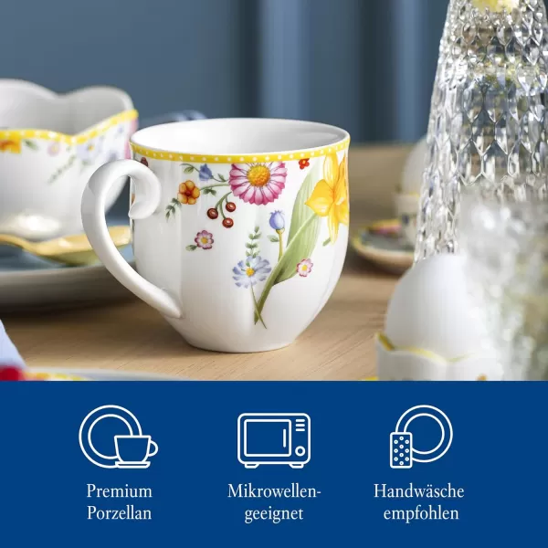 Villeroy &amp; Boch - Spring Awakening Breakfast Set for 2, 6 Pieces, Premium Porcelain, Multi-Coloured,22 centimeters