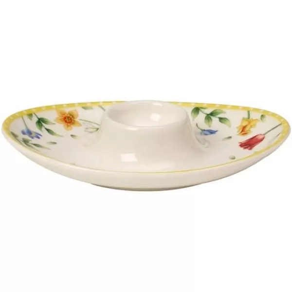 Villeroy &amp; Boch Spring Awakening Egg Boat, Rooster &amp; Hen, Porcelain, Multi-Coloured