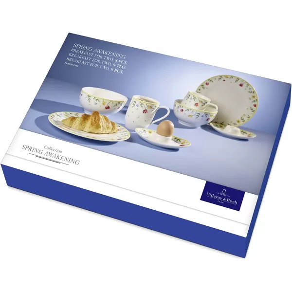 Villeroy &amp; Boch Spring Awakening Egg Boat, Rooster &amp; Hen, Porcelain, Multi-Coloured