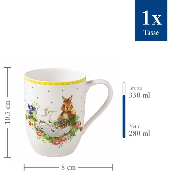 Villeroy &amp; Boch Spring Awakening Mug, Grandpa Hans &amp; Paul 11.5 x 8 x 10.5 cm, Yellow-Green Cup, 280 ml