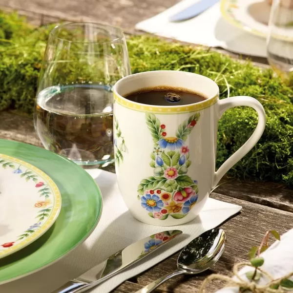 Villeroy &amp; Boch Spring Awakening Mug, Grandpa Hans &amp; Paul 11.5 x 8 x 10.5 cm, Yellow-Green Cup, 280 ml