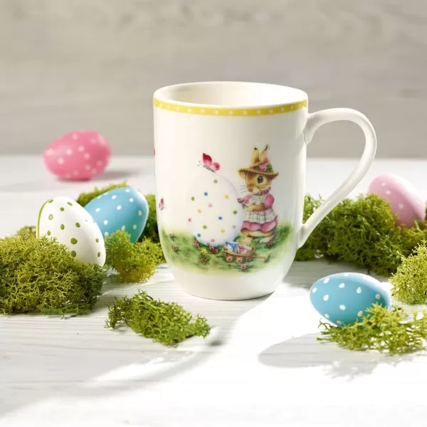 Villeroy &amp; Boch Spring Awakening Mug, Grandpa Hans &amp; Paul 11.5 x 8 x 10.5 cm, Yellow-Green Cup, 280 ml