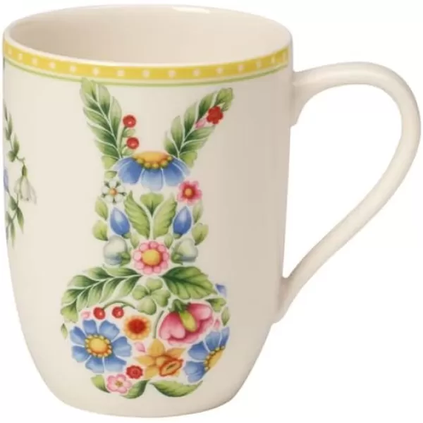 Villeroy &amp; Boch Spring Awakening Mug, Grandpa Hans &amp; Paul 11.5 x 8 x 10.5 cm, Yellow-Green Cup, 280 ml