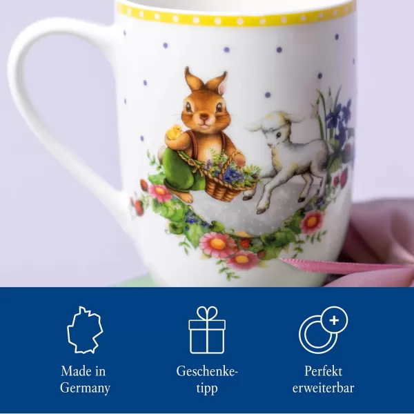 Villeroy &amp; Boch Spring Awakening Mug, Grandpa Hans &amp; Paul 11.5 x 8 x 10.5 cm, Yellow-Green Cup, 280 ml