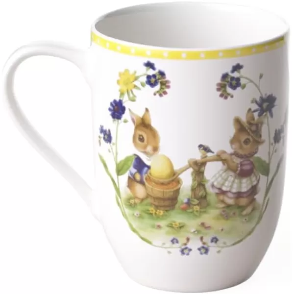 Villeroy &amp; Boch Spring Awakening Mug, Grandpa Hans &amp; Paul 11.5 x 8 x 10.5 cm, Yellow-Green Cup, 280 ml