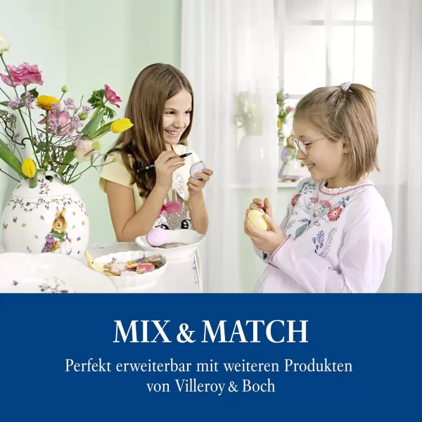 Villeroy &amp; Boch Spring Fantasy Egg, E MMA and Paul Vase for Flowers, Premium Porcelain, 17.5 x 17.5 x 21 cm, Multi-Coloured, 17,5 x 17,5 x 21, Emma