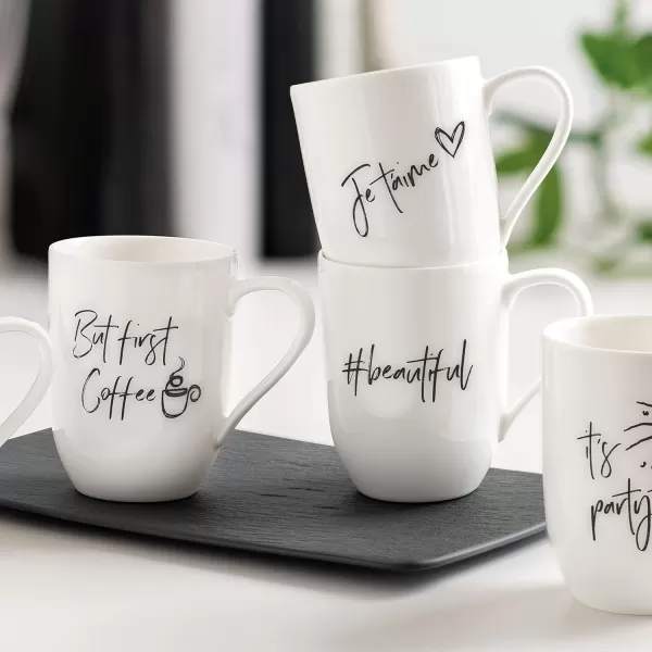 Villeroy &amp; Boch – Statement Mug Happiness is Homemade 11.5 x 8 x 10.5 cm, White Porcelain Cup 280 ml
