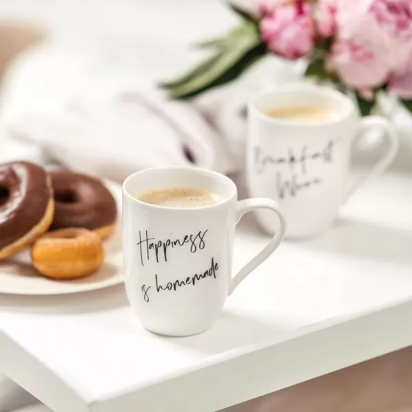 Villeroy &amp; Boch – Statement Mug Happiness is Homemade 11.5 x 8 x 10.5 cm, White Porcelain Cup 280 ml