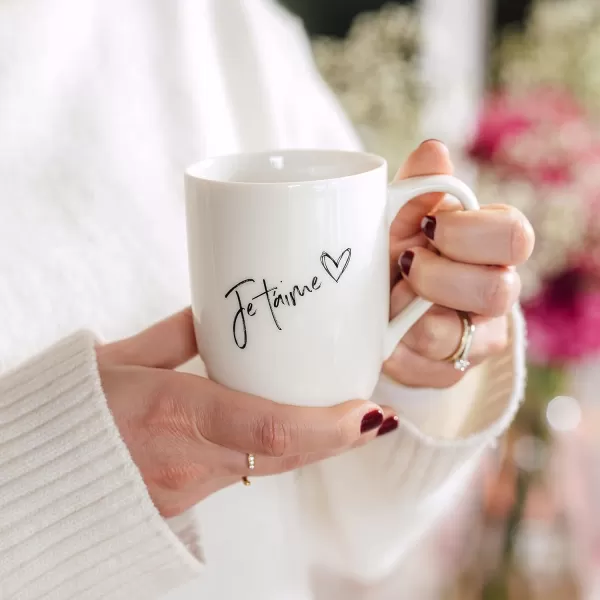 Villeroy &amp; Boch – Statement mug Je t'aime 11.5 x 8 x 10.5 cm, white porcelain cup, 280 ml