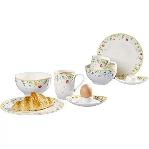 Villeroy &amp; Boch Spring Awakening Egg Boat, Rooster &amp; Hen, Porcelain, Multi-Coloured