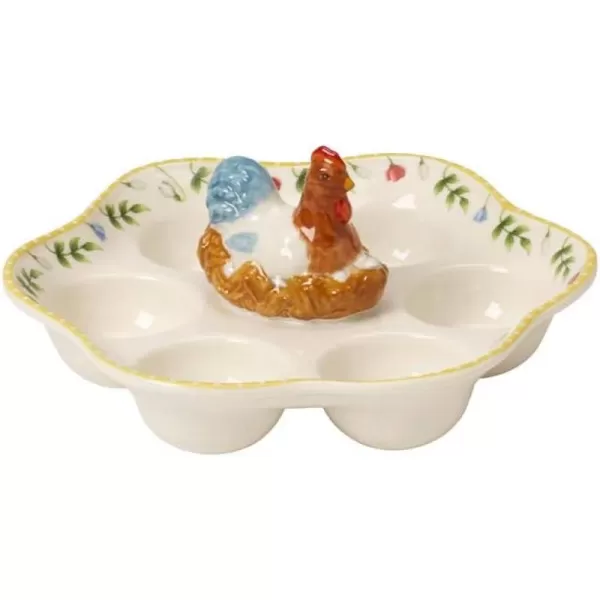 Villeroy &amp; Boch Spring Awakening Egg Plate, Large, Yellow, Green, Red
