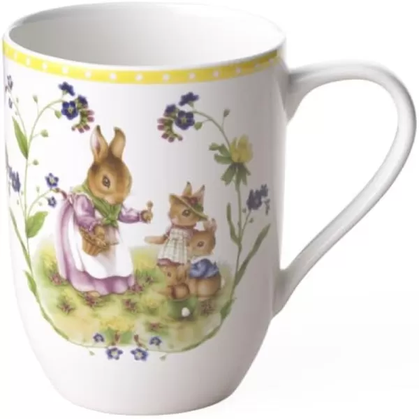 Villeroy &amp; Boch Spring Awakening Mug, Grandpa Hans &amp; Paul 11.5 x 8 x 10.5 cm, Yellow-Green Cup, 280 ml