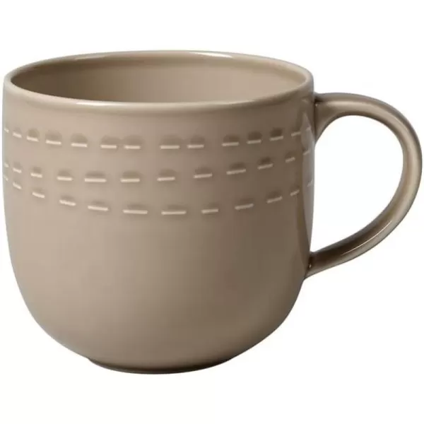 Villeroy &amp; Boch it's my moment Mug Open : Almond, 17 oz, Premium Porcelain, Brown