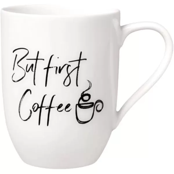 Villeroy &amp; Boch – Statement mug But first Coffee 11.5 x 8 x 10.5 cm, white porcelain cup, 280 ml