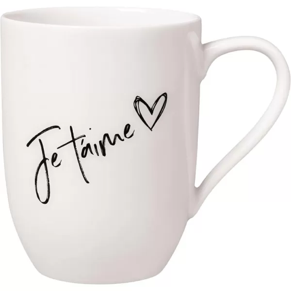 Villeroy &amp; Boch – Statement mug Je t'aime 11.5 x 8 x 10.5 cm, white porcelain cup, 280 ml
