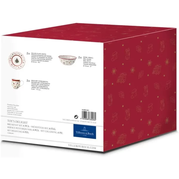 Villeroy &amp; Boch 6-Piece Delight Breakfast Set for 2, Red