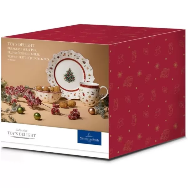 Villeroy &amp; Boch 6-Piece Delight Breakfast Set for 2, Red