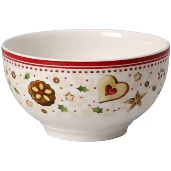 Villeroy &amp; Boch Winter Bakery Delight Bowl, Porcelain, Multi-Colour, 29.5 x 18 x 16.5 cm, BOL, Shooting Star, 4 Count