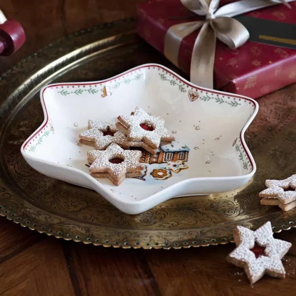 Villeroy &amp; Boch Winter Bakery Delight Bowl, Porcelain, Multi-Colour, 29.5 x 18 x 16.5 cm, BOL, Shooting Star, 4 Count