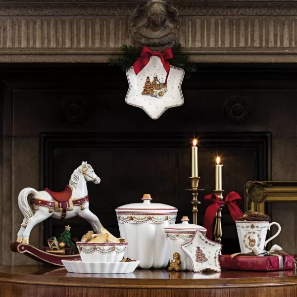 Villeroy &amp; Boch Winter Bakery Delight Bowl, Porcelain, Multi-Colour, 29.5 x 18 x 16.5 cm, BOL, Shooting Star, 4 Count