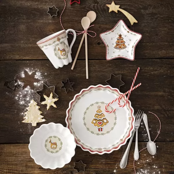 Villeroy &amp; Boch Winter Bakery Delight Bowl, Porcelain, Multi-Colour, 29.5 x 18 x 16.5 cm, BOL, Shooting Star, 4 Count