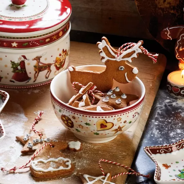 Villeroy &amp; Boch Winter Bakery Delight Bowl, Porcelain, Multi-Colour, 29.5 x 18 x 16.5 cm, BOL, Shooting Star, 4 Count