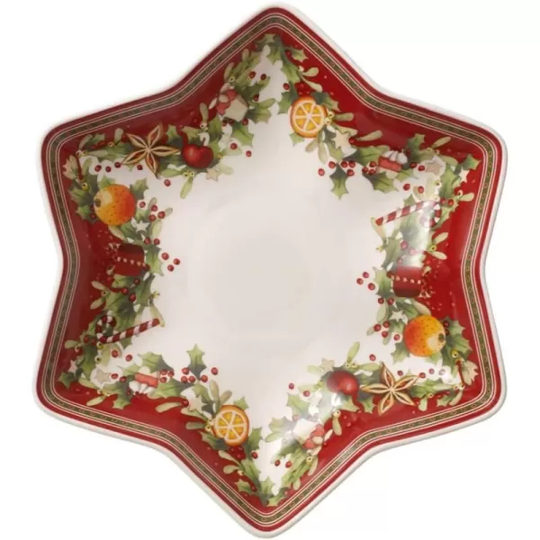Villeroy &amp; Boch Winter Bakery Delight Bowl, Porcelain, Multi-Colour, 29.5 x 18 x 16.5 cm, BOL, Shooting Star, 4 Count