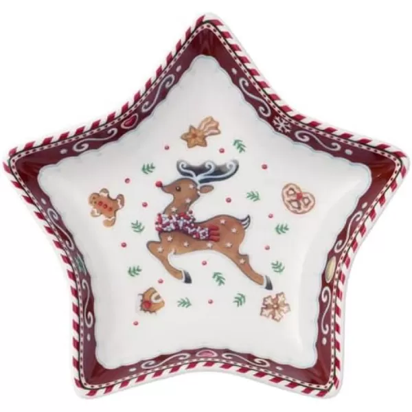Villeroy &amp; Boch Winter Bakery Delight Bowl, Porcelain, Multi-Colour, 29.5 x 18 x 16.5 cm, BOL, Shooting Star, 4 Count