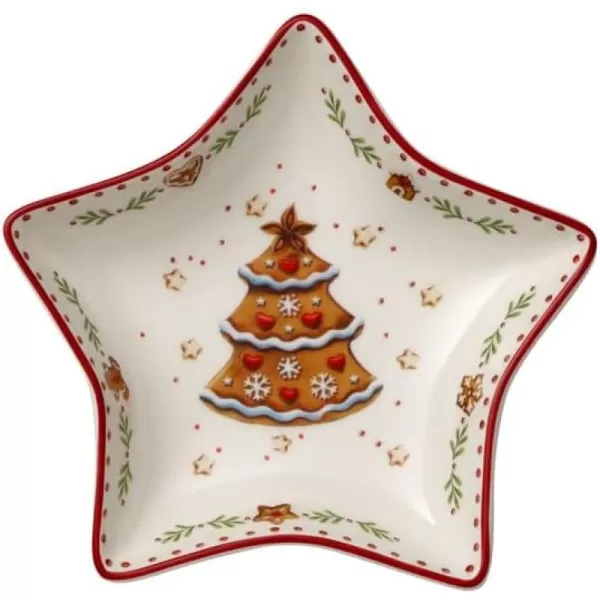 Villeroy &amp; Boch Winter Bakery Delight Bowl, Porcelain, Multi-Colour, 29.5 x 18 x 16.5 cm, BOL, Shooting Star, 4 Count