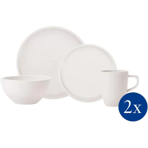 Villeroy &amp; Boch Artesano Original Set for 2 People 6-Piece Premium Porcelain Breakfast Service White Dishwasher Safe