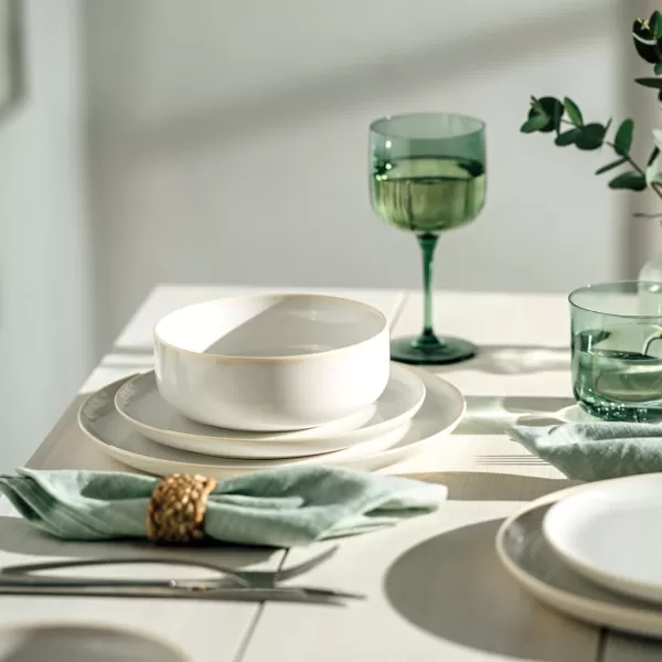 like. by Villeroy &amp; Boch - Crafted Cotton, Flat Plate, Premium Porcelain, Dishwasher-Safe, Microwave-Safe, Stackable, Plate, Dinner Plate, Crockery