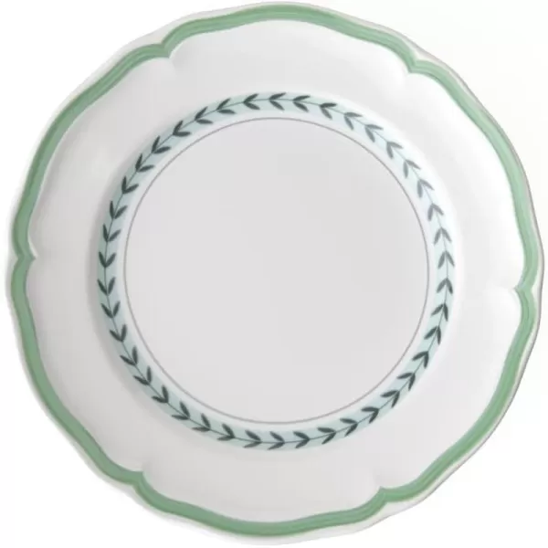 Villeroy &amp; Boch French Garden Green Line Salad Plate, 8.25 in, Premium Porcelain, White/Green