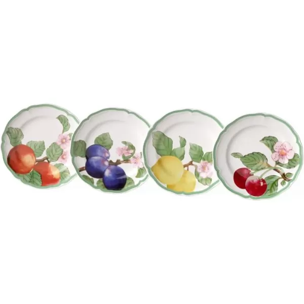 Villeroy &amp; Boch French Garden Green Line Salad Plate, 8.25 in, Premium Porcelain, White/Green