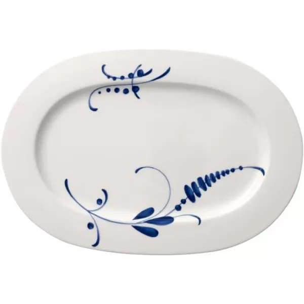 imageVilleroy ampamp Boch Old Luxembourg Brindille Oval Platter 1325 in Premium Porcelain White