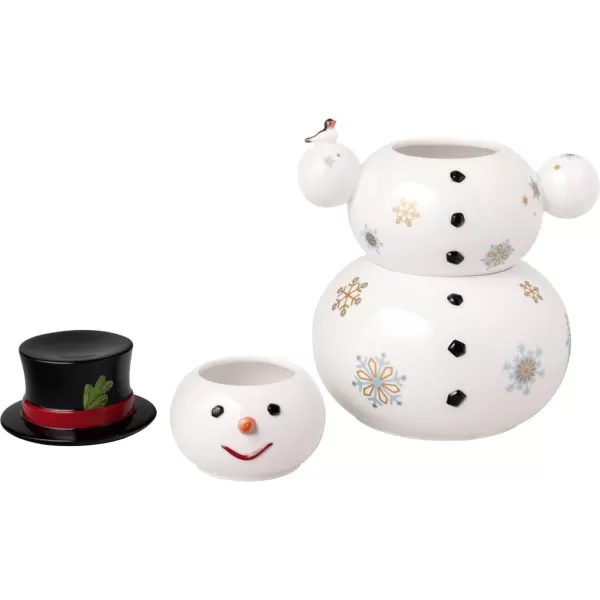 imageVilleroy ampamp Boch  Christmas Toys Memory Jar three stacked jars cookie tin in a snowman shape 8x7x225 in premium porcelain multicolored