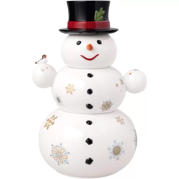 imageVilleroy ampamp Boch  Christmas Toys Memory Jar three stacked jars cookie tin in a snowman shape 8x7x225 in premium porcelain multicolored