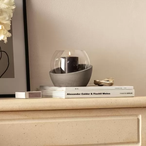 imageVilleroy ampamp Boch  NewMoon Home Hurricane lamp 17 x 165 x 145 cm Crystal GlassConcreteHurricane lamp