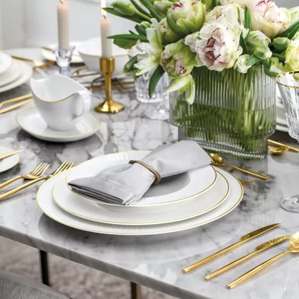imageVilleroy ampamp Boch Signature Chteau Septfontaines Round Serving Plate Diameter 335 cm White  Gold
