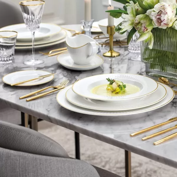 imageVilleroy ampamp Boch Signature Chteau Septfontaines Round Serving Plate Diameter 335 cm White  Gold