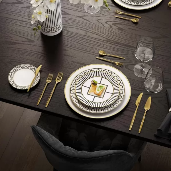 imageVilleroy ampamp Boch Signature MetroChic dessertbreakfast plate whiteblackgold