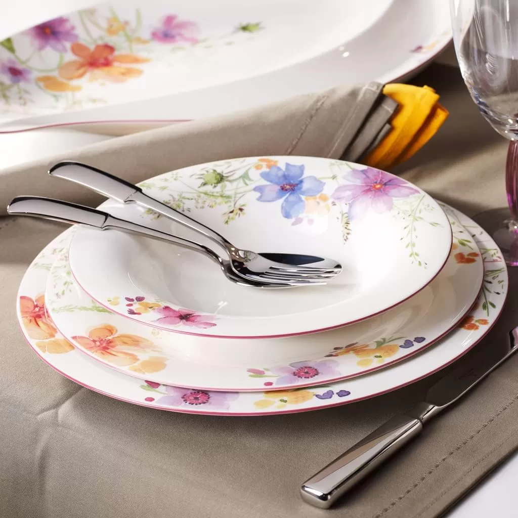 imageVilleroy ampamp Boch Mariefleur Basic Coffee Beautiful Premium Porcelain Saucer with Playful Flower Decoration Dishwasher Safe 16 cmWhiteMulticolored