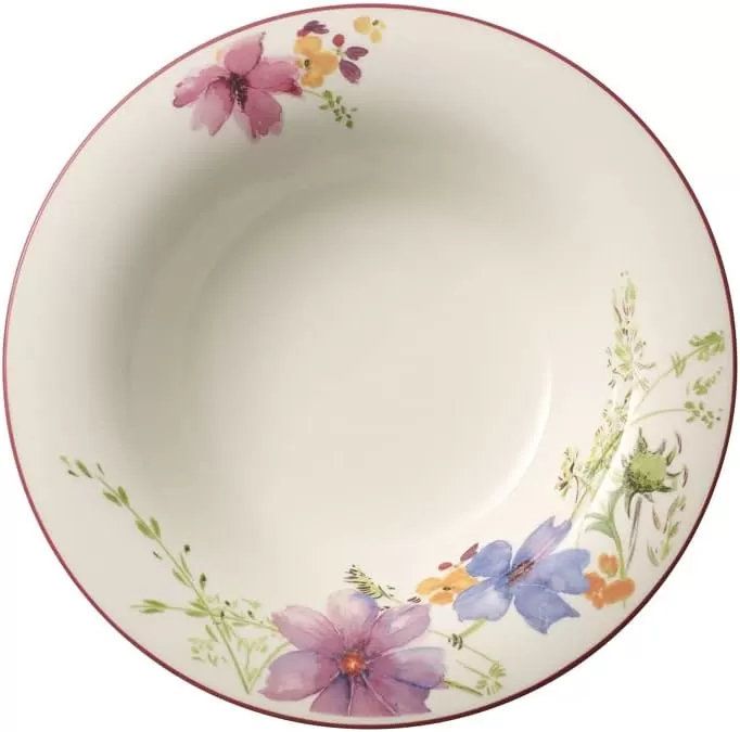 imageVilleroy ampamp Boch Mariefleur Basic Coffee Beautiful Premium Porcelain Saucer with Playful Flower Decoration Dishwasher Safe 16 cmWhiteMulticolored
