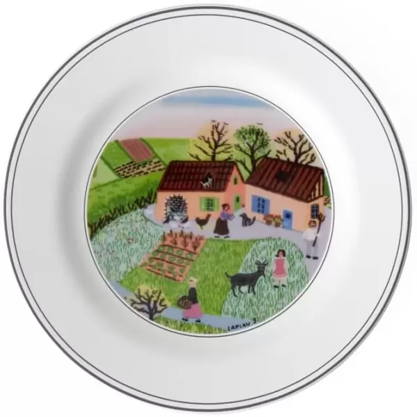 imageVilleroy ampamp Boch Design Naif Bread ampamp Butter Plate 5Family Farm 675 in Premium Porcelain WhiteColorful675 in