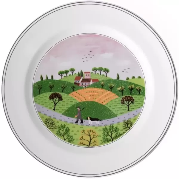 imageVilleroy ampamp Boch Design Naif Bread ampamp Butter Plate 6Boy ampamp Girl 675 in Premium Porcelain WhiteColorful105 in