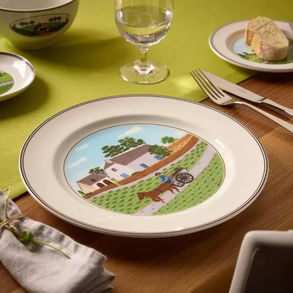 imageVilleroy ampamp Boch Design Naif Bread ampamp Butter Plate 6Boy ampamp Girl 675 in Premium Porcelain WhiteColorful105 in
