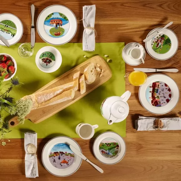 imageVilleroy ampamp Boch Design Naif Bread ampamp Butter Plate 6Boy ampamp Girl 675 in Premium Porcelain WhiteColorful675 in