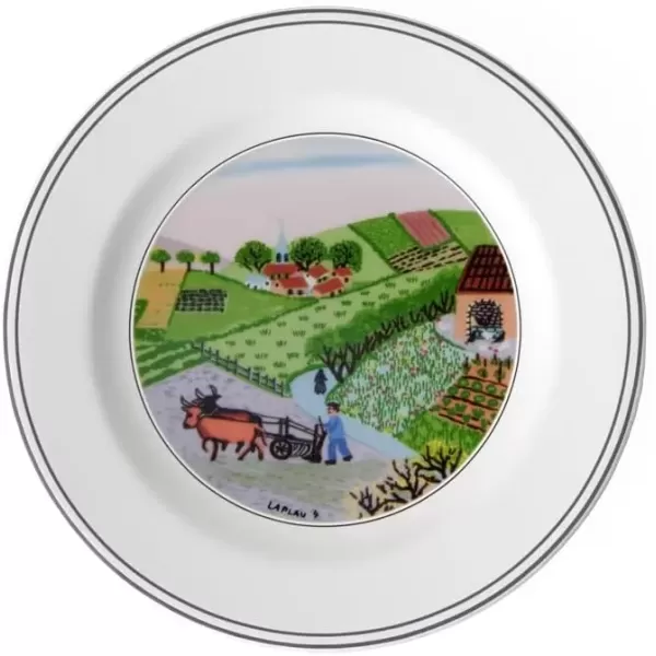 imageVilleroy ampamp Boch Design Naif Bread ampamp Butter Plate 6Boy ampamp Girl 675 in Premium Porcelain WhiteColorful675 in