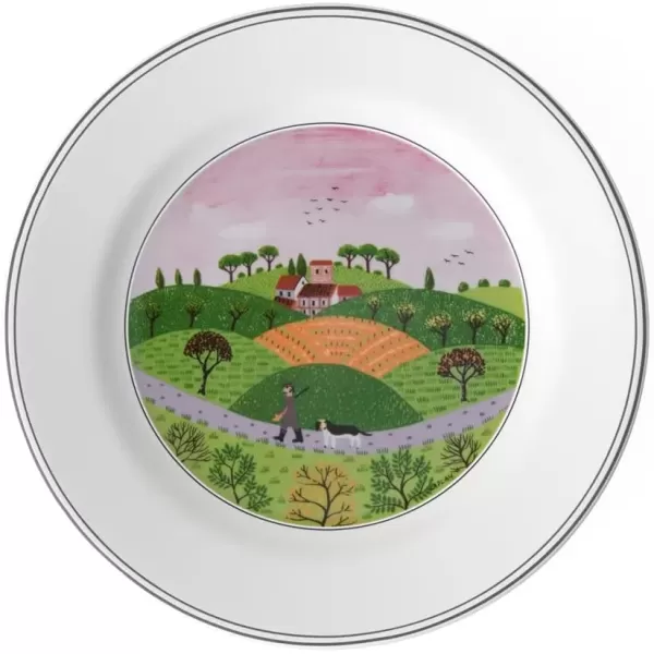 imageVilleroy ampamp Boch Design Naif Bread ampamp Butter Plate 6Boy ampamp Girl 675 in Premium Porcelain WhiteColorful825 in
